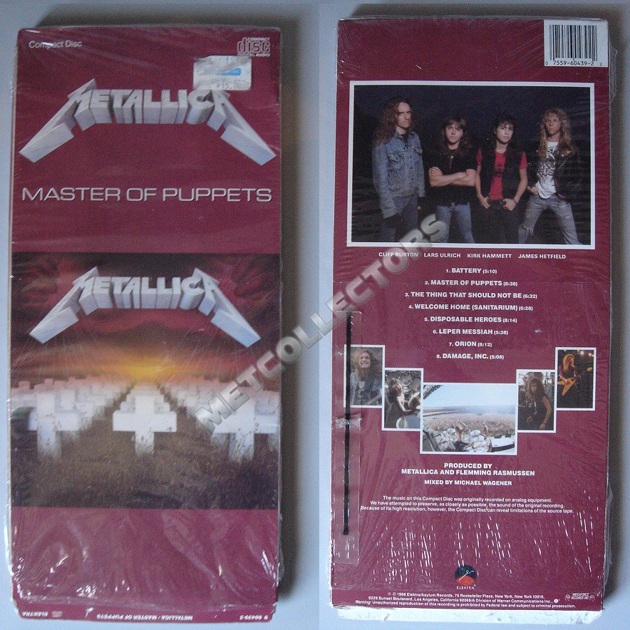 Metallica Master of Puppetts CD includes Longbox top Elektra